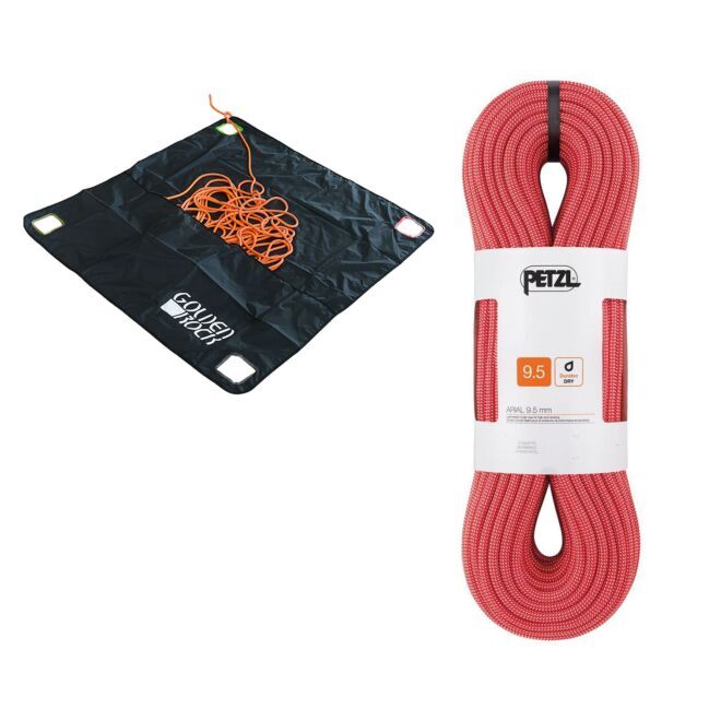 Oliunìd Kit Arial 9.5 mm + toile de transport de corde Golden Rock Rope Tarp