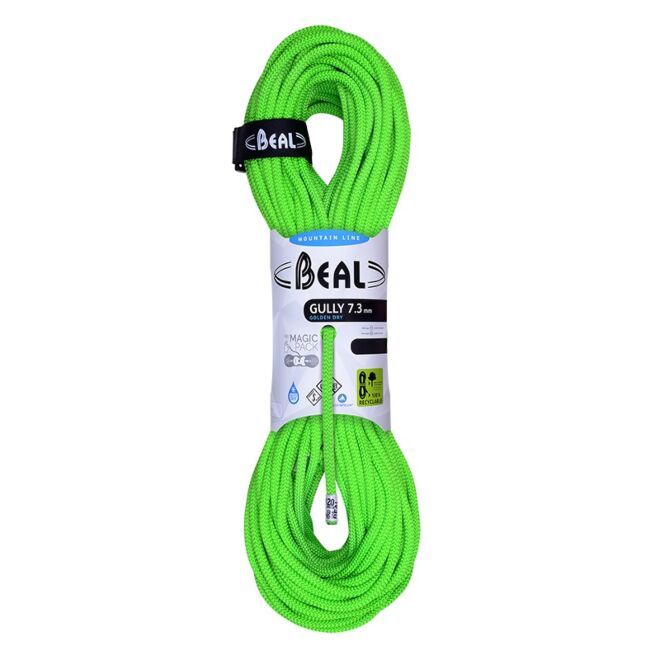 Beal Gully 7.3 mm Unicore Golden Dry corde à double escalade