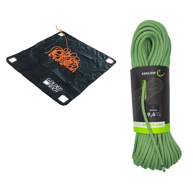 Oliunìd Kit Follower 9.6 mm + toile de transport de corde Golden Rock Rope Tarp