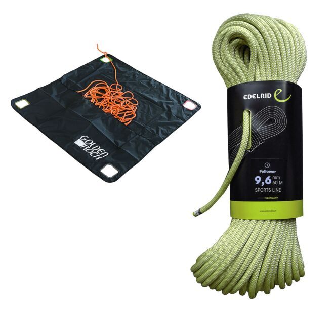 Oliunìd Kit Follower 9.6 mm + toile de transport de corde Golden Rock Rope Tarp
