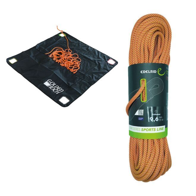 Oliunìd Kit Follower 9.6 mm + toile de transport de corde Golden Rock Rope Tarp