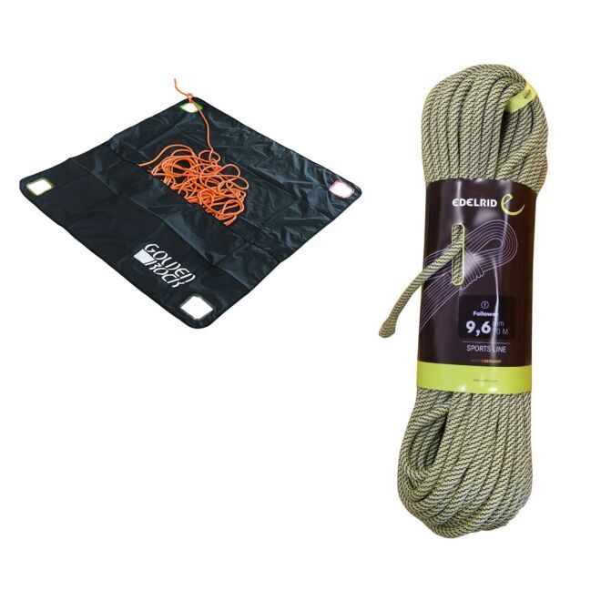 Oliunìd Kit Follower 9.6 mm + toile de transport de corde Golden Rock Rope Tarp