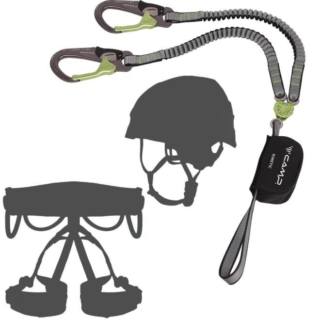 Oliunìd Deal Kit CAMP Kinetic Gyro Rewind set de via ferrata + kit casque et harnais de via ferrata