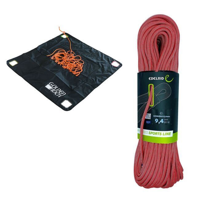 Oliunìd Kit Leonidio 9.4 mm + toile de transport de corde Golden Rock Rope Tarp