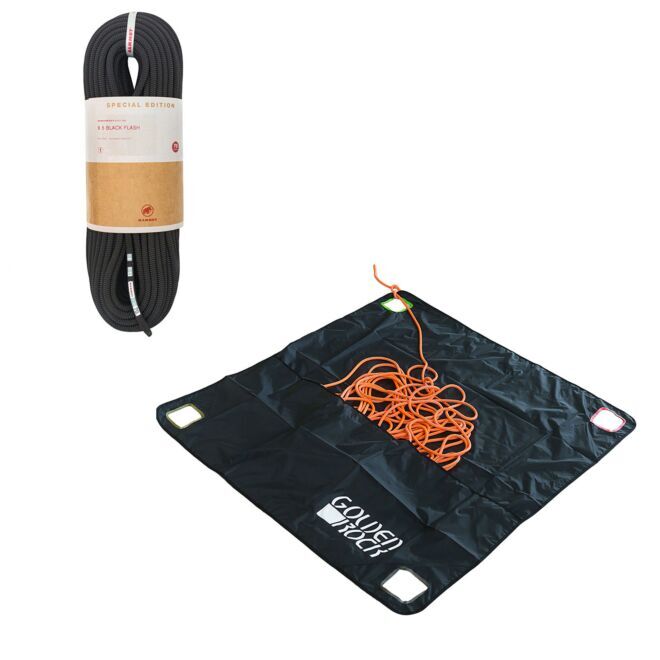 Oliunìd Kit 9.5 Black Flash + toile de transport de corde Golden Rock Rope Tarp