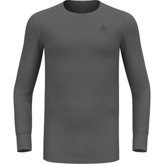 Odlo Warm Top L/S Crew Neck haut à manches longues pour homme-S-Gris Acier Mélangé