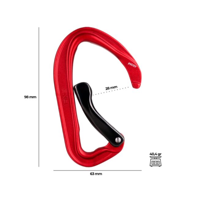 Fixe Picot Curve mousqueton