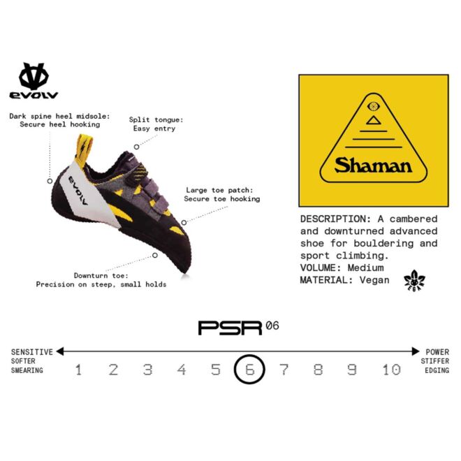Evolv Shaman Gold/Gray/White chaussons d'escalade