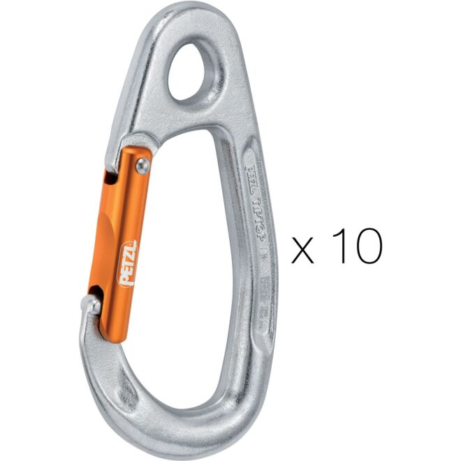 Petzl Tiptop Steel (pack de 10) mousqueton de sécurité escalade