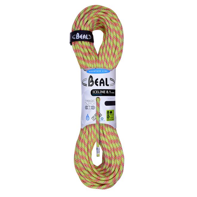 Beal Ice Line 8.1 mm Unicore Golden Dry corde à double d'escalade